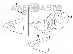 Mirror element left Mazda3 03-08