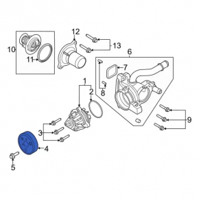 Cooling pump pulley Ford Escape MK3 13-19 2.5, 2.0T