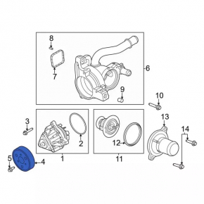 Cooling pump pulley Ford Escape MK3 13-19 2.5, 2.0T