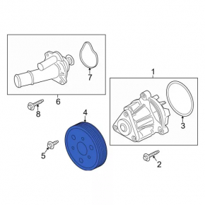 Cooling pump pulley Ford Escape MK3 13-19 2.5, 2.0T