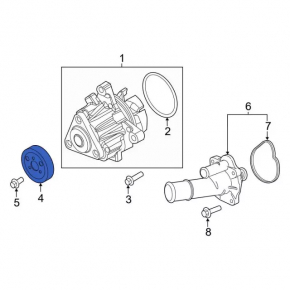 Cooling pump pulley Ford Escape MK3 13-19 2.5, 2.0T