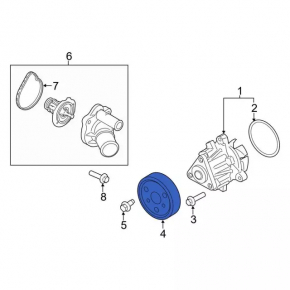 Cooling pump pulley Ford Escape MK3 13-19 2.5, 2.0T