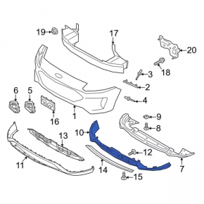 Ford Escape MK4 23-25 front bumper lip for parking sensors