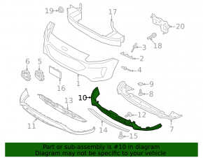Ford Escape MK4 23-25 front bumper lip for parking sensors