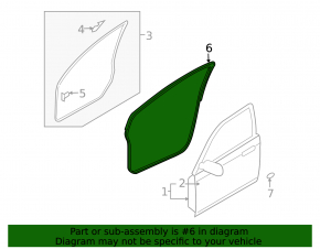Front left door seal for Mazda CX-9 07-15