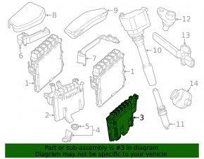 Bracket ECU block engine computer left BMW 5 G30 18-19 4.4T