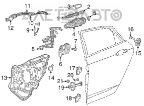 Chrysler 200 15-17 Rear Right Outer Door Handle