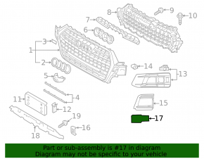 Right grille cover for front bumper Audi Q7 16-19 for radar