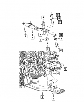 Front Engine Mount Bracket Dodge Journey 11-19 3.6