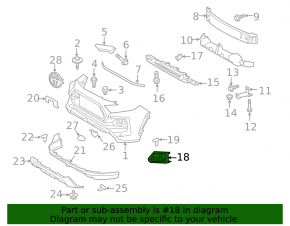 Right fog light frame Toyota Rav4 19-24 Adventure, TRD Off-Road