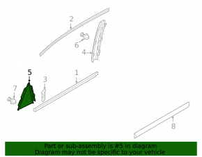 Door trim side triangle rear right VW Passat 20-22 outer