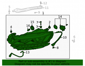 Right front headlight for VW Passat 20-22 LED with seal