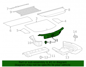 Black trunk opening trim for Toyota Rav4 2016-2018