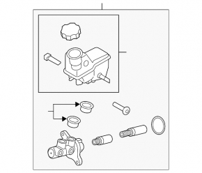 Hyundai Sonata 15-19 brake master cylinder with reservoir and cover