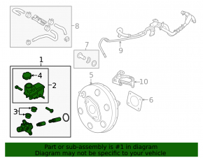 Hyundai Sonata 15-19 brake master cylinder with reservoir and cover