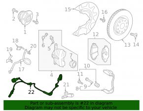 Front right ABS sensor wire for Volkswagen Arteon 19-23