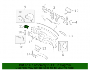 Front panel trim left Subaru Impreza WRX GH 09-14 under the deflector, dark gray