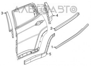 Rear left side door trim Jeep Compass 17-26 rear, scratches