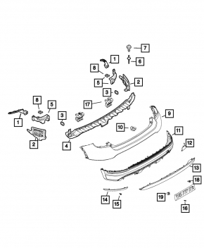 Blind Spot Sensor Mount Right Fiat 500X 16-22