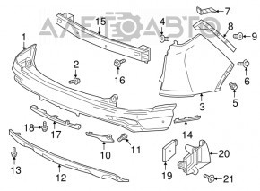 Rear bumper reinforcement Honda CRV 23-