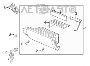 Glove box, glove compartment Acura MDX 14-20 black, butt