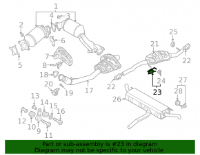 Muffler bracket central Audi Q5 80A 18-24 with rubber