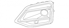 Right front bumper grille for Audi Q5 80A 21-24, gloss black, for parking sensors, S-line