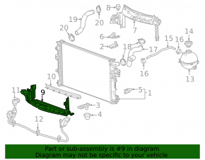 Lower front radiator deflector Chevrolet Malibu 19- 1.5T, 1.8