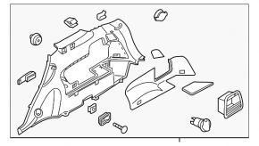 Arch trim right Kia Sorento 16-18 gray under subwoofer