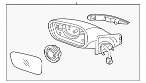 Left side mirror assembly for Hyundai Sonata 11-14 (turn signal)