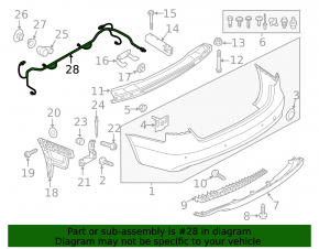 Wiring rear bumper Audi A4 B8 13-16 rest, for parking sensors