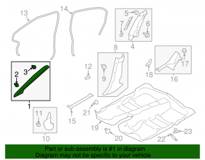 Front pillar trim right upper Subaru Impreza 17-23 GK gray
