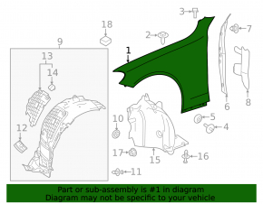 Front right wing Mercedes C-class W205 15-21