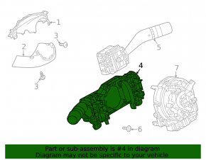 Left steering column switch Mazda 3 19 - for high beam