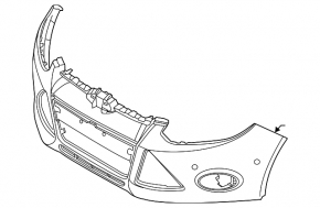 Front bumper bare Ford Focus mk3 11-14 prerest usa under hook with plug
