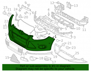 Front bumper bare Ford Focus mk3 11-14 prerest usa under hook with plug
