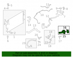 Thermostat housing Lincoln MKC 15 - without pump