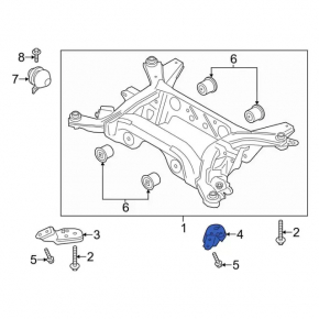 Rear subframe burr front left Ford Mustang mk6 15-