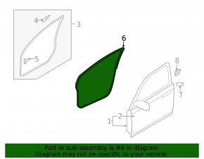 Front left door seal Mazda6 09-12