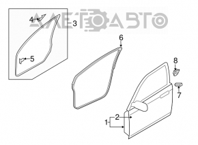 Front left door seal Mazda6 09-12
