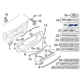Emblem inscription SE trunk lid Ford Fusion mk5 19-20