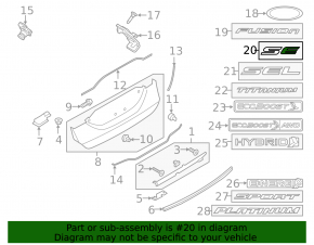 Emblem inscription SE trunk lid Ford Fusion mk5 19-20