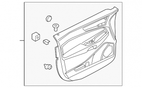 Door trim card front left Ford Edge 19-21 black SE