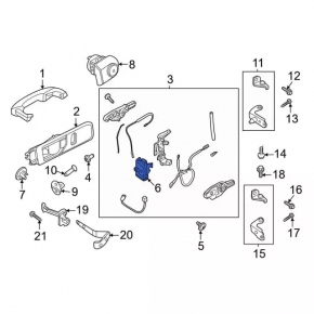 Ford Explorer 20 Front Right Door Handle Mechanism - Keyless Without Lock