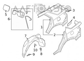 Quarter wing rear right Ford Explorer 20-