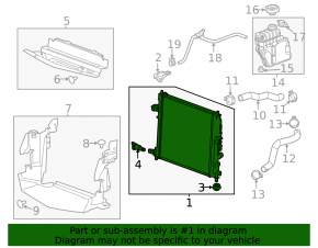 Cadillac CTS 14-16 3.6 Water Cooling Radiator