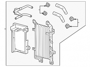 Lexus LX570 08-21 automatic transmission cooling radiator complete with hoses