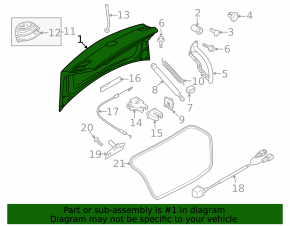 Trunk lid VW CC 13-17 rest