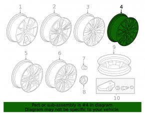 Wheel disk R19 Acura MDX 14-16 type 2, curb