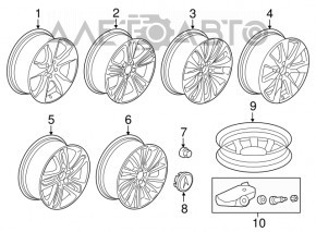 Wheel disk R19 Acura MDX 14-16 type 2, curb